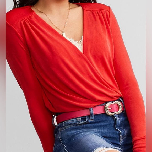 Free People Tops - NWT Free People Intimately Blouse thong Bodysuit-Bella Rosa Red.  Womens small